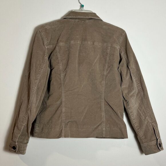 LL Bean Velvet Utility Jacket Button Up Women S Light Spring Coat w/Silky Lining - Picture 4 of 7